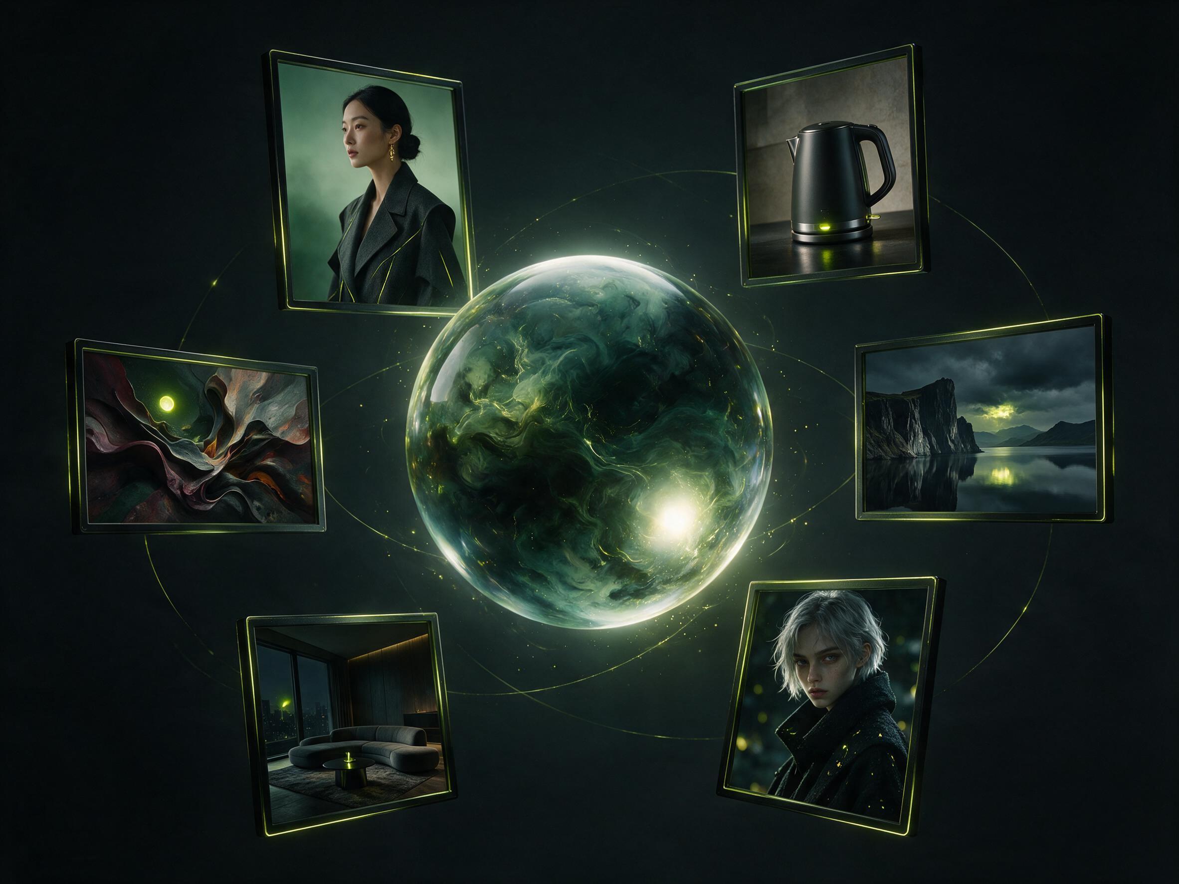 AI collage showing image types marketers and teams can create from prompts