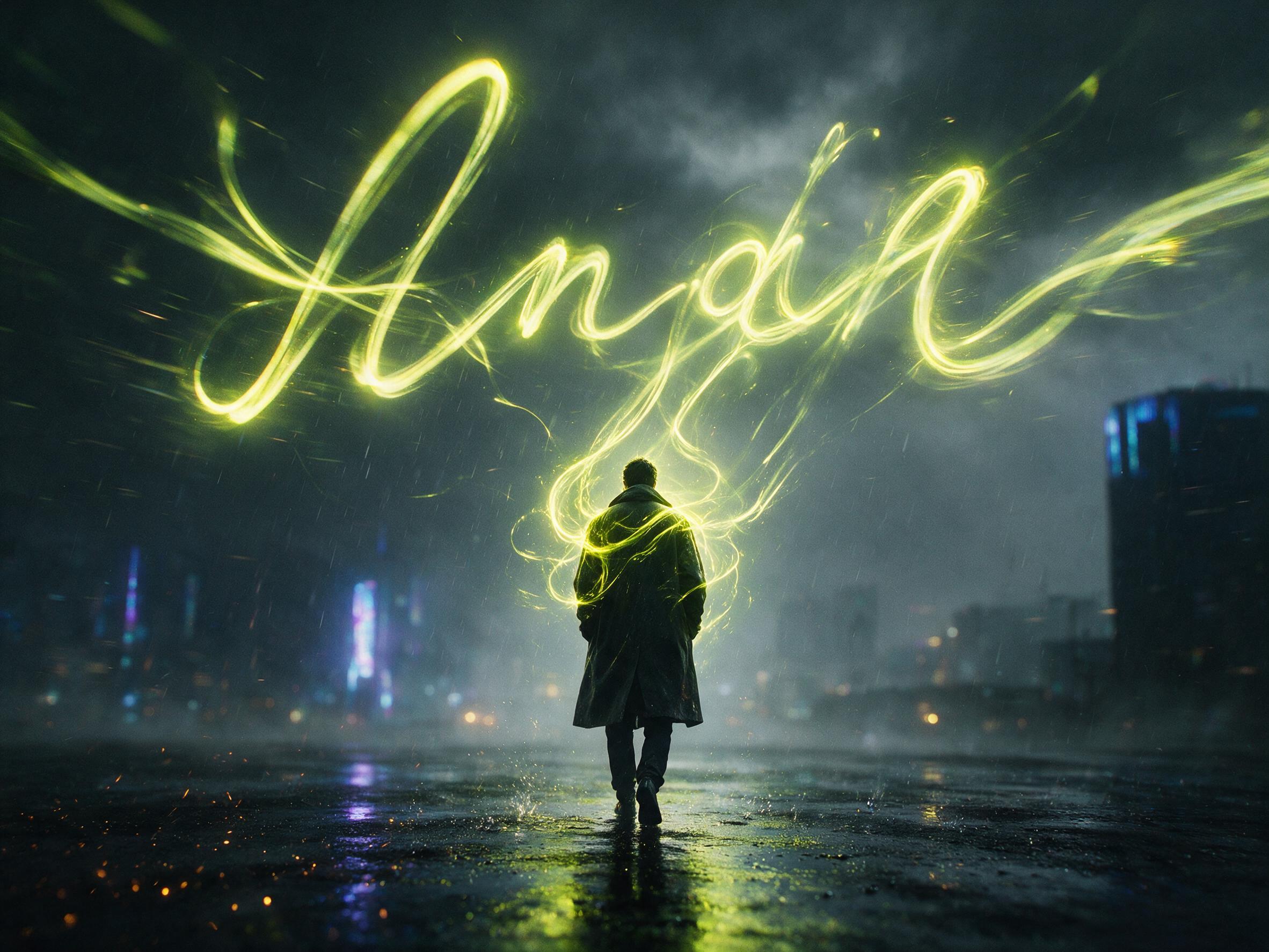 Written scene becoming a cinematic video frame